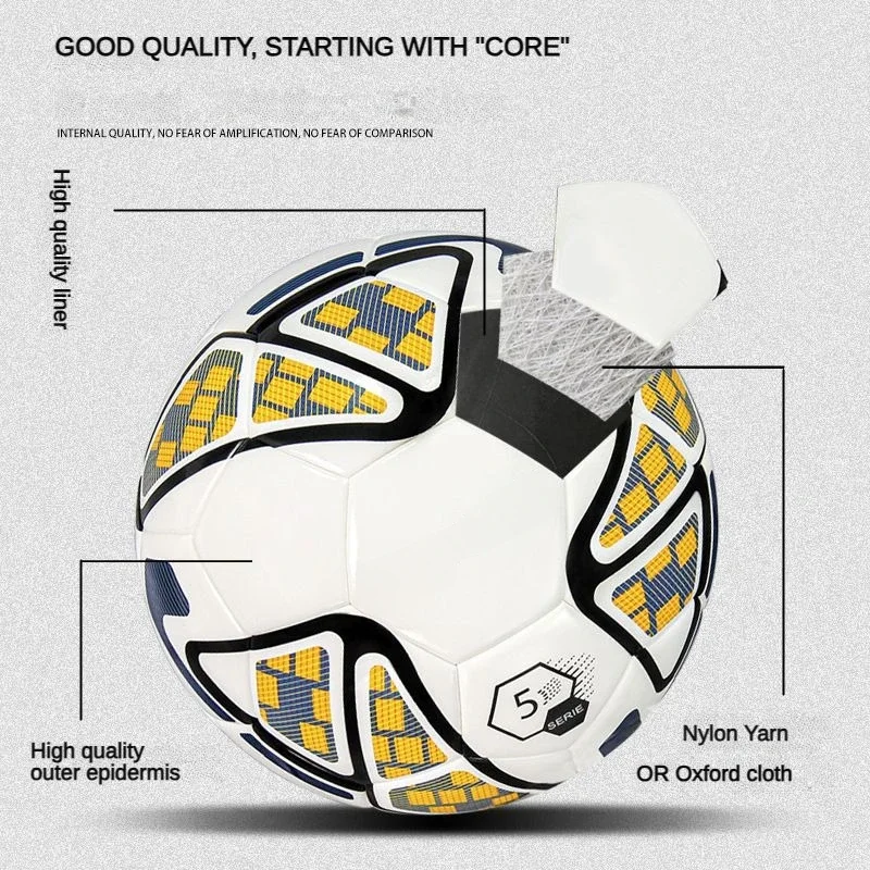 Professional Standard Football Size 5 PU Hot Lamination Match Training Machine Sticker PU Soccer Seamless Wear-resistant Ball