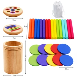 Montessori Wooden Color Sorting & Balancing Toy for Kids' Fine Motor Skills & Math Learning (A)