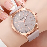 2 pièces/ensemble montres pour femmes mode cadran mat bracelet en cuir analogique montre à Quartz ensemble (sans boîte) 2