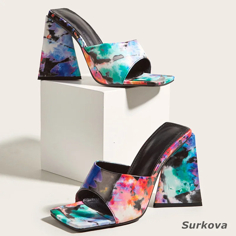 

Women's Sandals Fashion High-Heeled Sandals with Contoured Heel Square Head Fashion High-Heeled Women's Shoes Super High-Heeled