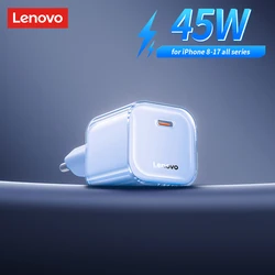 Lenovo 45W GaN Fast Charger with PD3.0 and QC4.0 USB - C Compatibility - BLUE