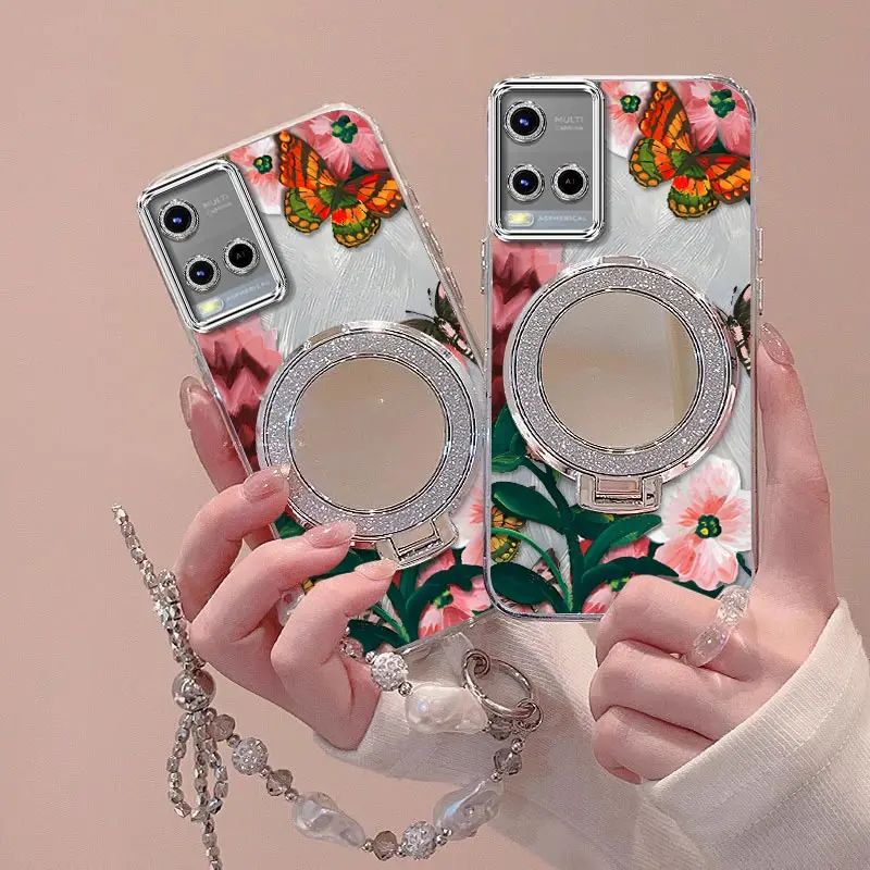 Vivid Floral Bracelet Holder Phone Case Cover
