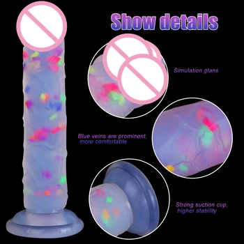 5 Sizes Rainbow Jelly Dildo With Suction Cup Realistic Silicone Dildo Sex Toys For Couples Women Gay Lesbian Vagina Anal Massage 2
