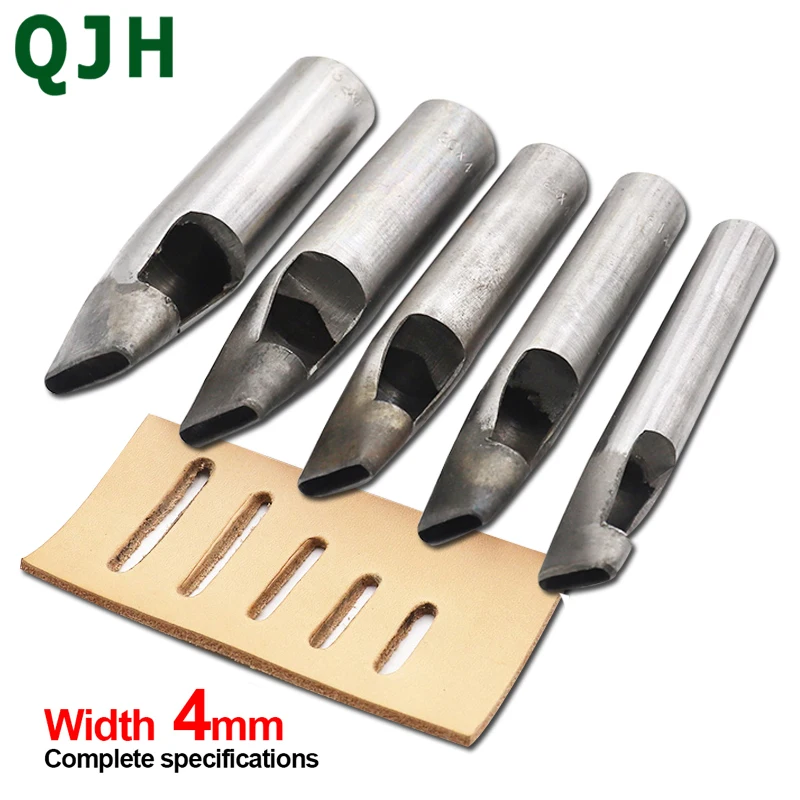 Width 4mm Leather Oval Shape Hole Punch Oval Angle Spacing Belt Punching Tools DIY Craft Leather Puncher Hole Drilling Tool