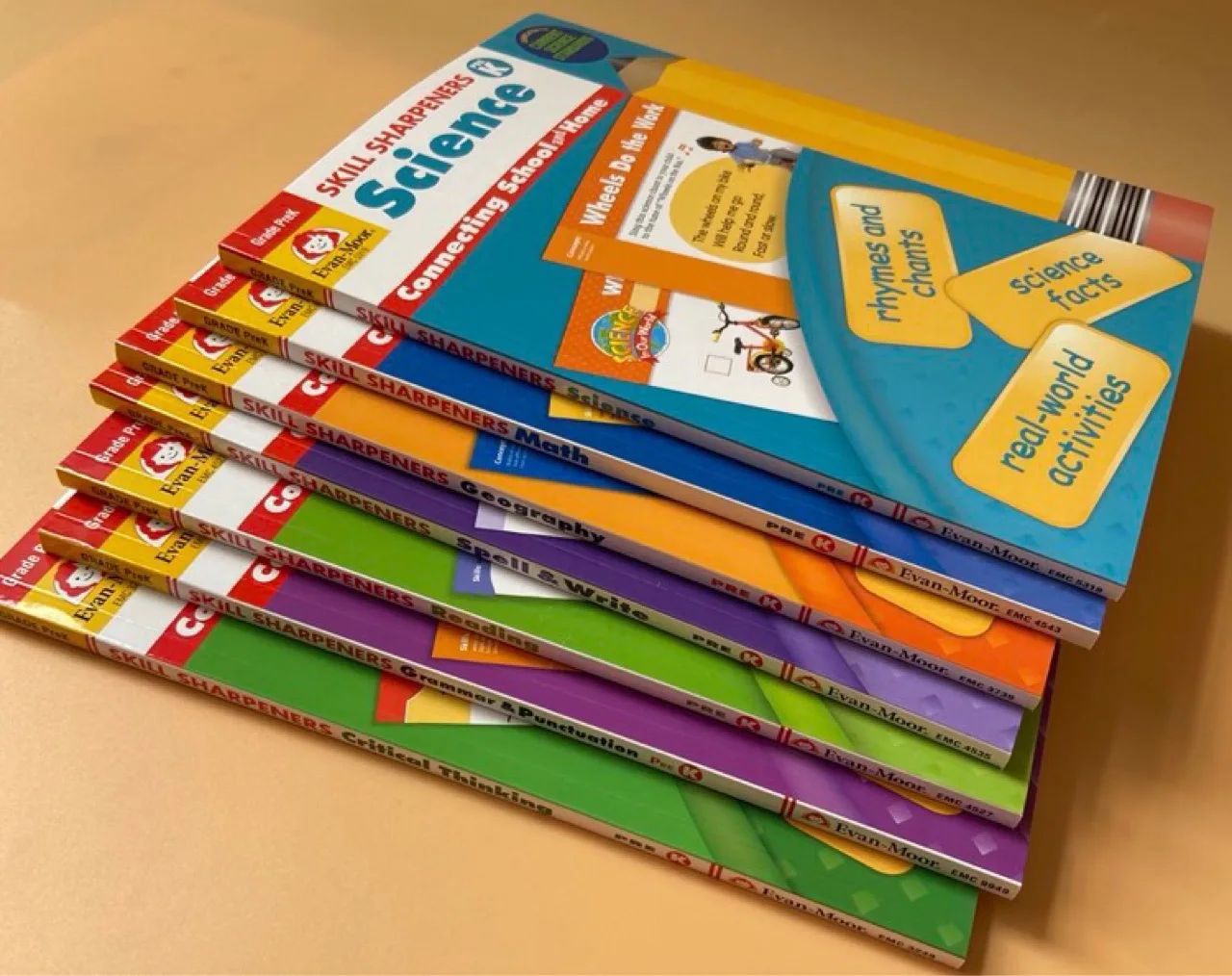 7 Books Evan-Moor Skill Sharpeners Grade 1-3 Kindergarten