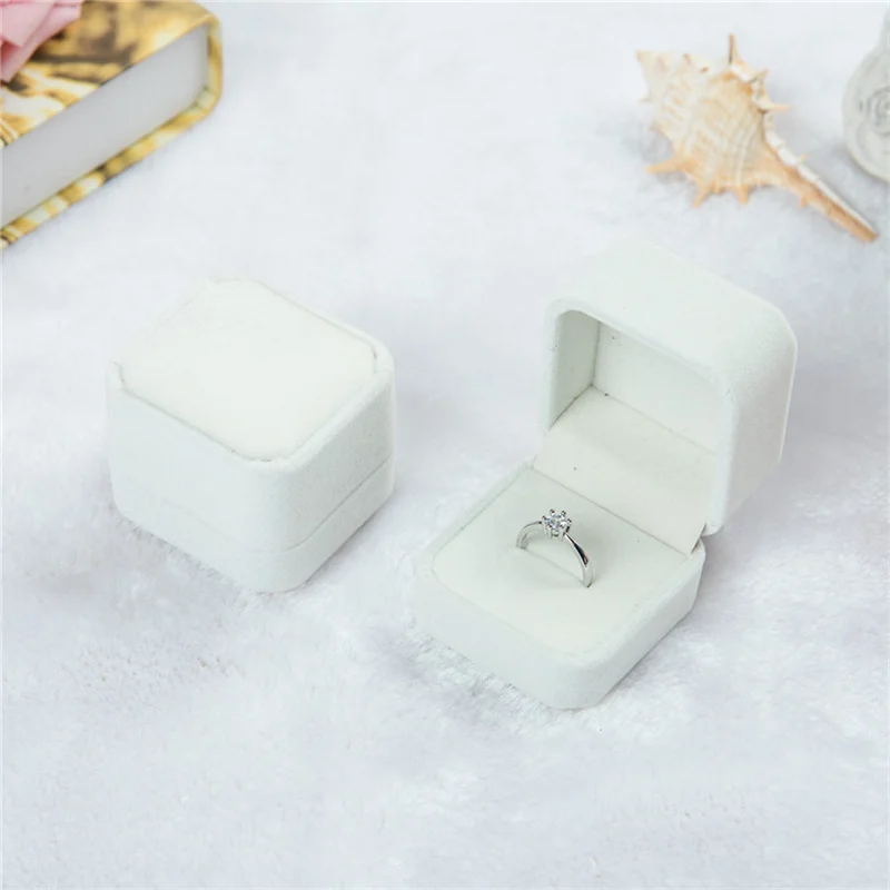 10pcs Felt Fabric Ring Box Jewelry Packaging Box Diamond Ring Earrings Storage Box Jewelry Gift Packaging Box 5.5X5X4cm