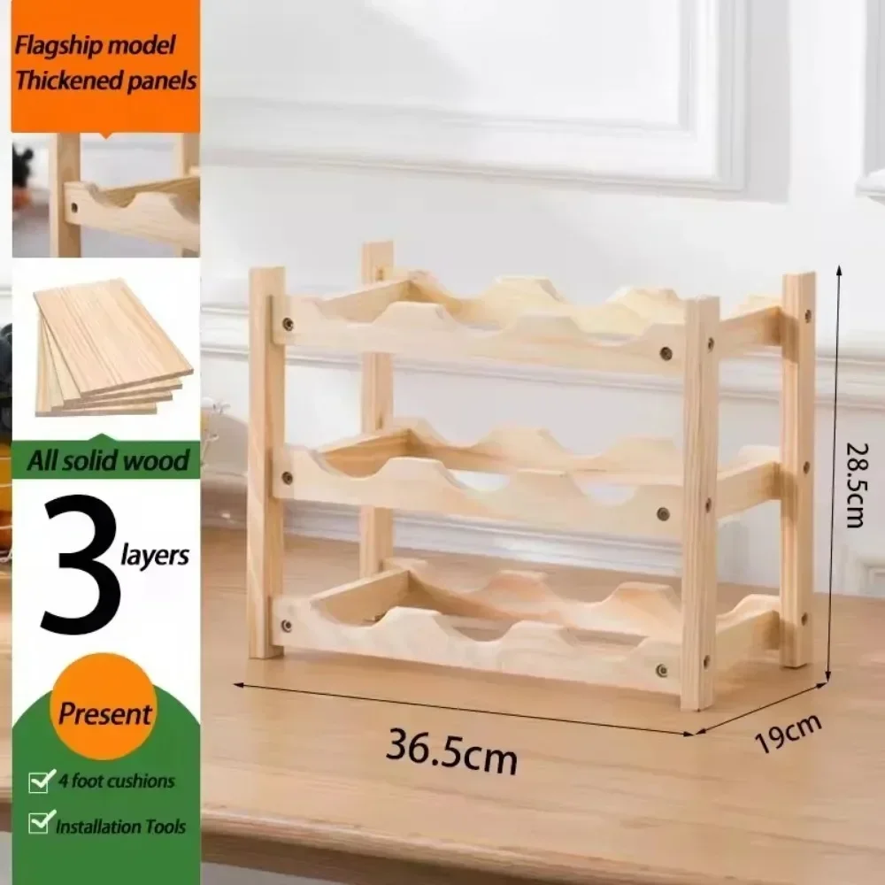 Red Wine Rack Bamboo Adjustable Shelf Space Saving Modern Home Bar Kitchen Display Organizer Bottle Holder Natural Eco-Friendly