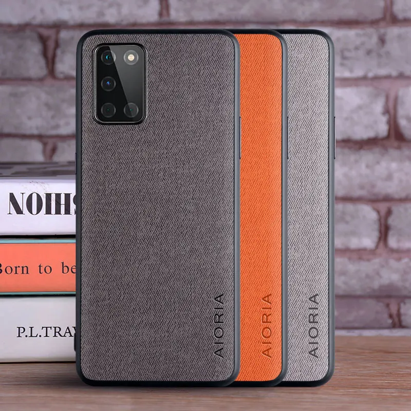 Luxury Textile Leather Skin Phone Case - Soft TPU Hard Shell Cover