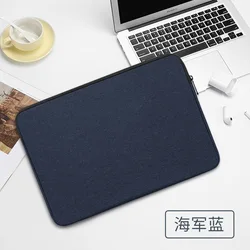 Waterproof Canvas Tablet Sleeve with Anti - Scratch Velvet Lining - 12.4inch tablet (Navy Blue)