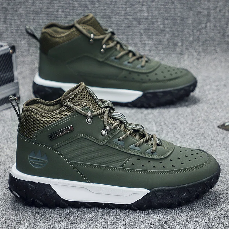 Men's Sports Shoes Male Leather Casual Shoes Wear Resistant High-quality Shock-absorbing Lace Up Sneakers Zapatillas De Hombre 3