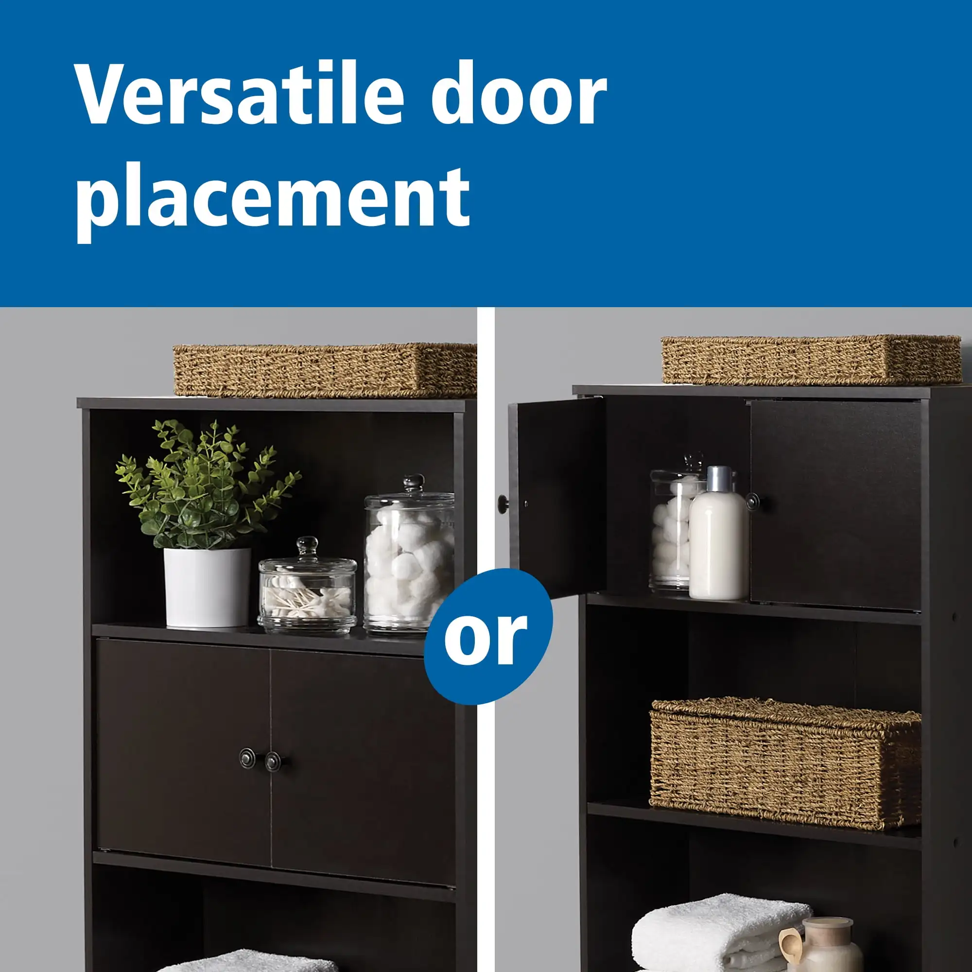 Over-The-Toilet Bathroom Space Saver Storage Cabinet, 3 Shelves, Espresso 3