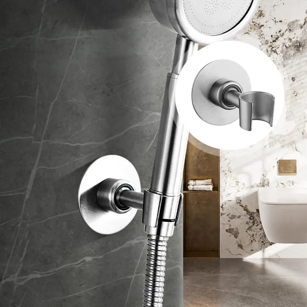 Description Picture 2 of itemSelf-Adhesive Showerhead Rack Handheld Shower Arm Mount Bracket Holder No Drilling Wall Mount Bracket Shower Head Holder  Supply