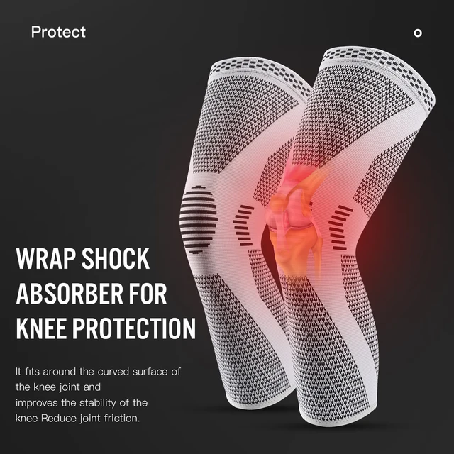 Knitted Nylon Sports Knee Pads Three-Dimensional Compression With Tightening Breathable Warm Men And Women'S Protective Gear 5