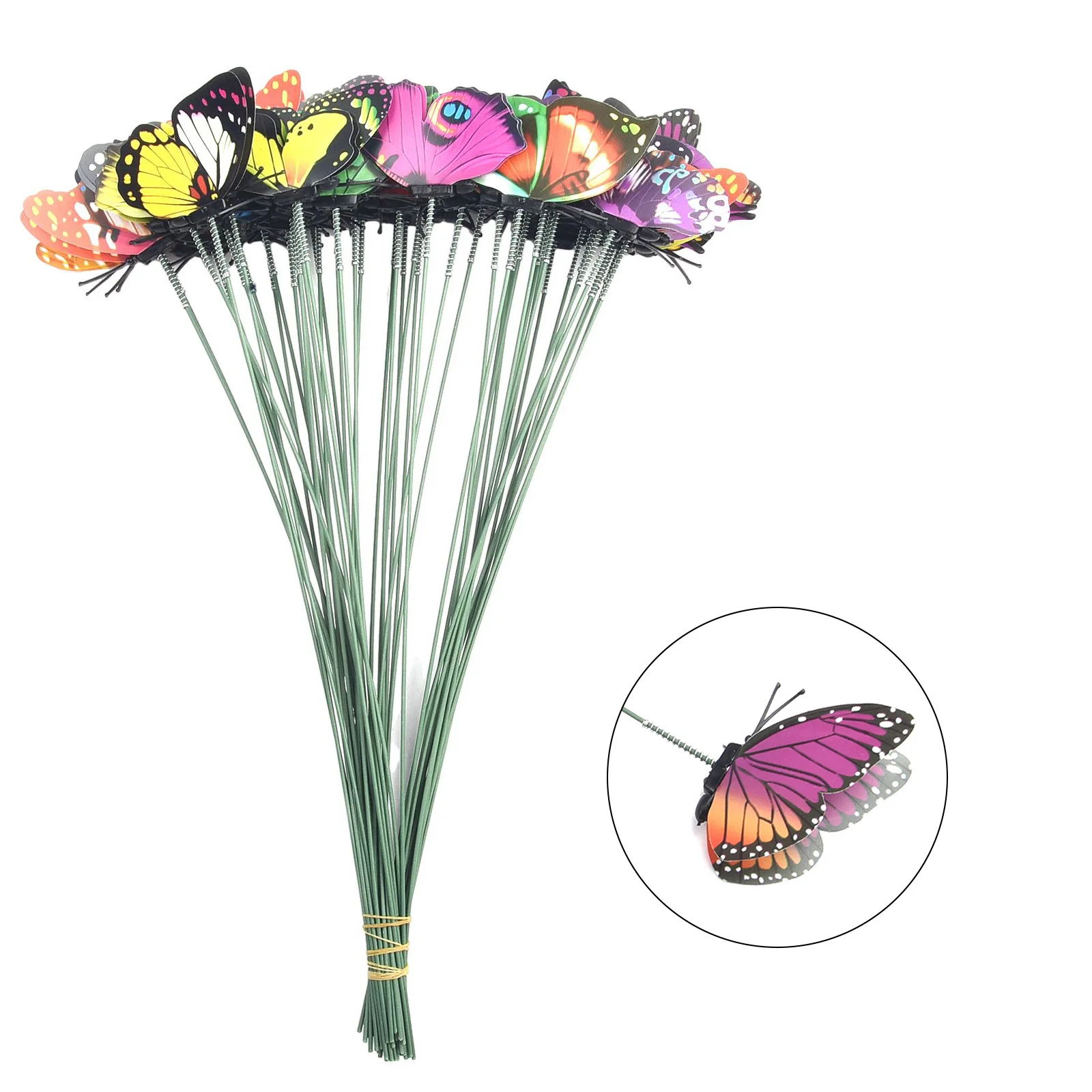 

Decor Butterfly Stakes Bed Useful Flower Functional Garden Home Decoration PVC Parts Party 7*25cm Professional