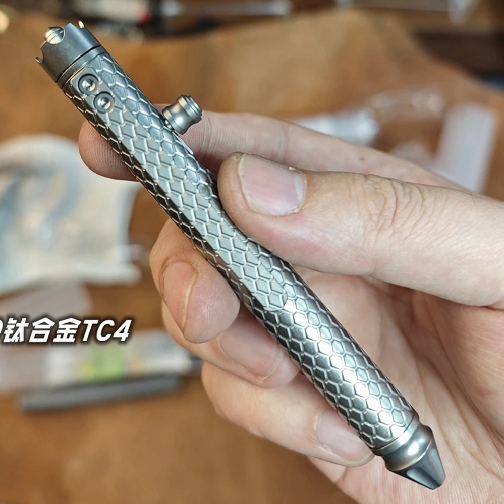 EDC 황동 및 적색 구리 티타늄 합금 클립, 서명 펜, 쓰기 휴대용 야외 도구 펜