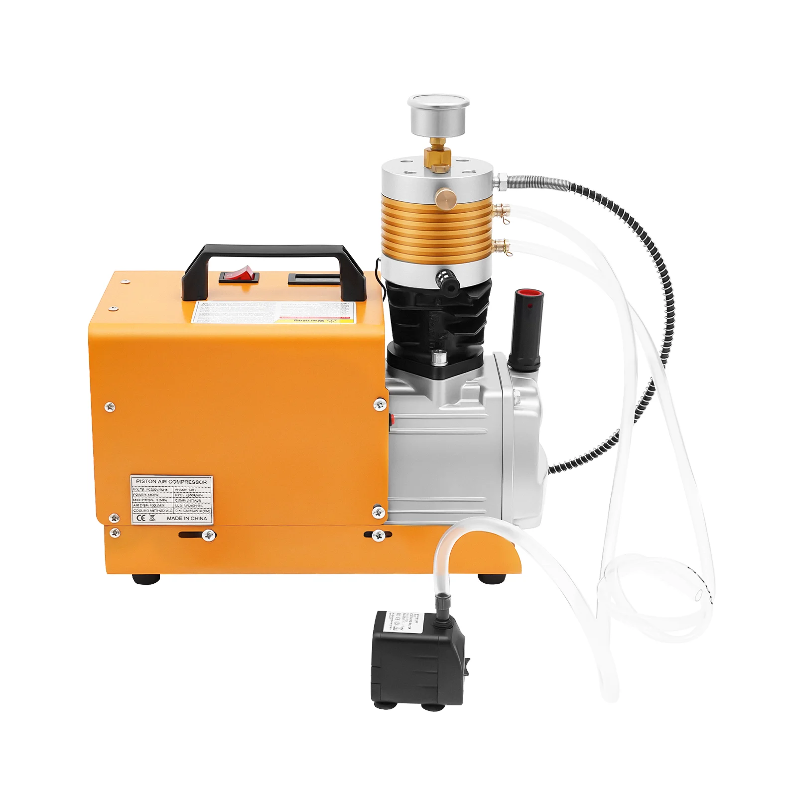 30MPa 4500PSI Hochdruck-Luftpumpe 1,8kW Elektrischer Luftkompressor 2800U/min Tragbare PCP-Pumpe für Luftgewehre, Reifen, Gasflaschen – Detail 17