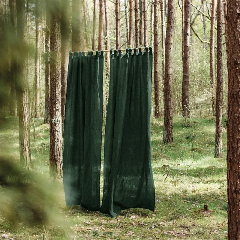 Solid Finished Curtains, 100% Pure Linen, Modern, 50% Blackout, Living Room, Bedroom, Window, Custom Made 5