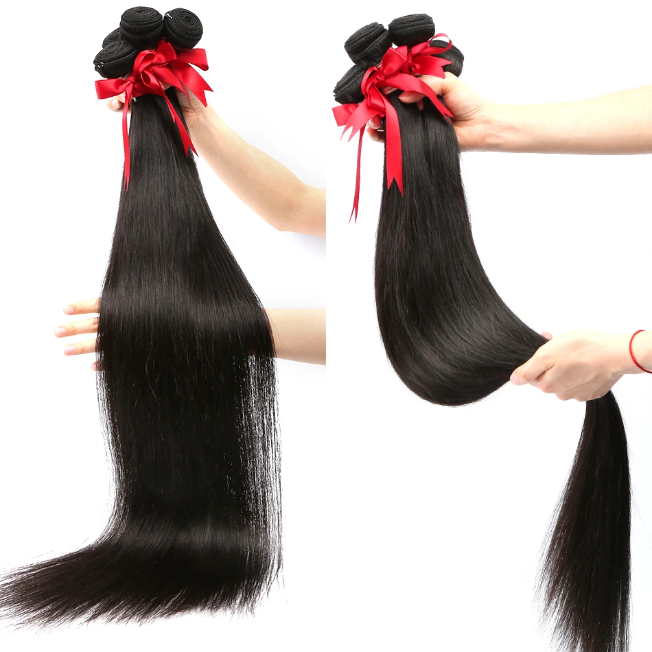 MELODIE Bone Straight Human Hair Weave Bundles Natural Black 30 40 Inches Human Hair Extensions Brazilian