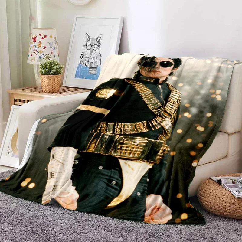MJ King of Pop Michael Jackson Soft Flannel Blanket for Beds Bedroom Sofa Picnic,Throw Blanket for Cover Outdoors Leisure Gift