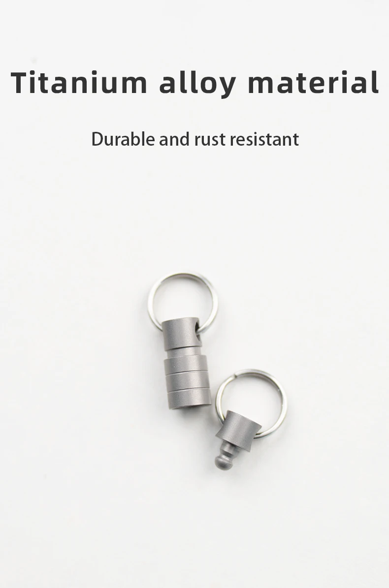 MINI Titanium Alloy Rotating Ring Buckle Keychain Waist Belt Buckle Spring Locking Keyring Outdoor Tool EDC Tool