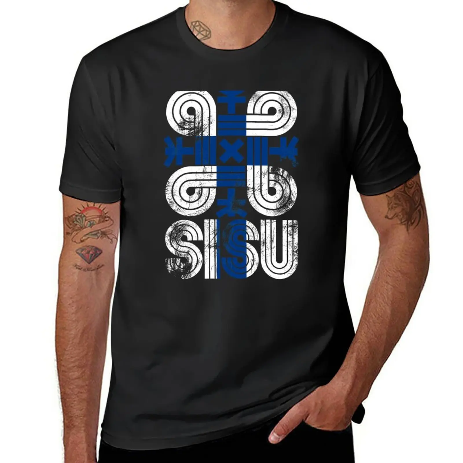 Sisu Simbolo Finlandese Di Protezione Rune T-Shirt Kawaii Vestiti T-Shirt Manica Corta Per Uomo