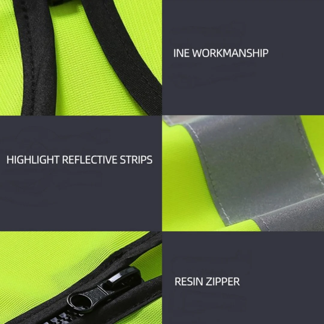 Elliptical grid multi-pocket breathable reflective vest reflective safety vest