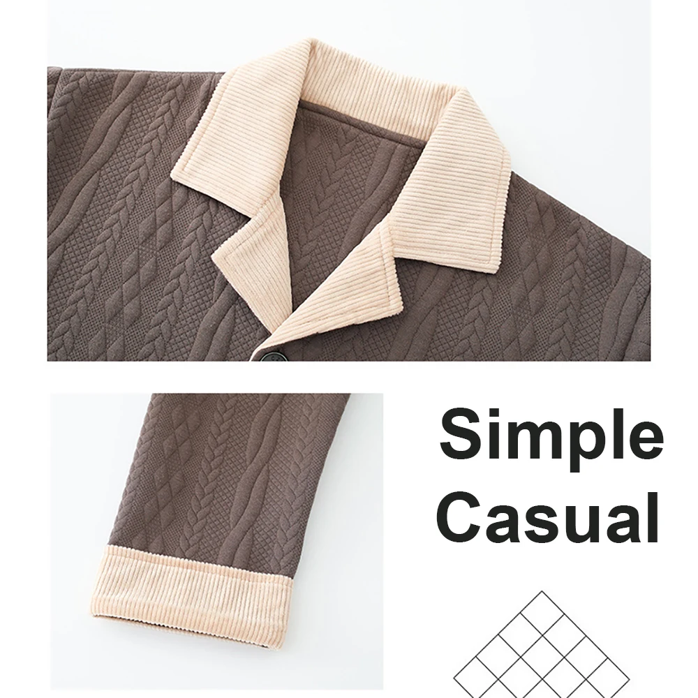 Men's Winter Thicken Pajamas Warm Air Cotton Sleepwear for Sleeping 3XL Casual Comfortable Patchwork Pajama Sets pijama hombre