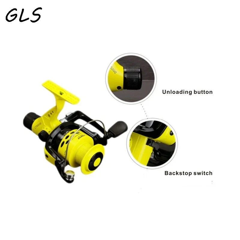 Spinning Fishing Reels Fishing Reels Fishing Reel CTR2000-7000 5.5:1 Foldable Arm Rocker Spinning Reel Rear drag Spool Spinning Wheels saltwater