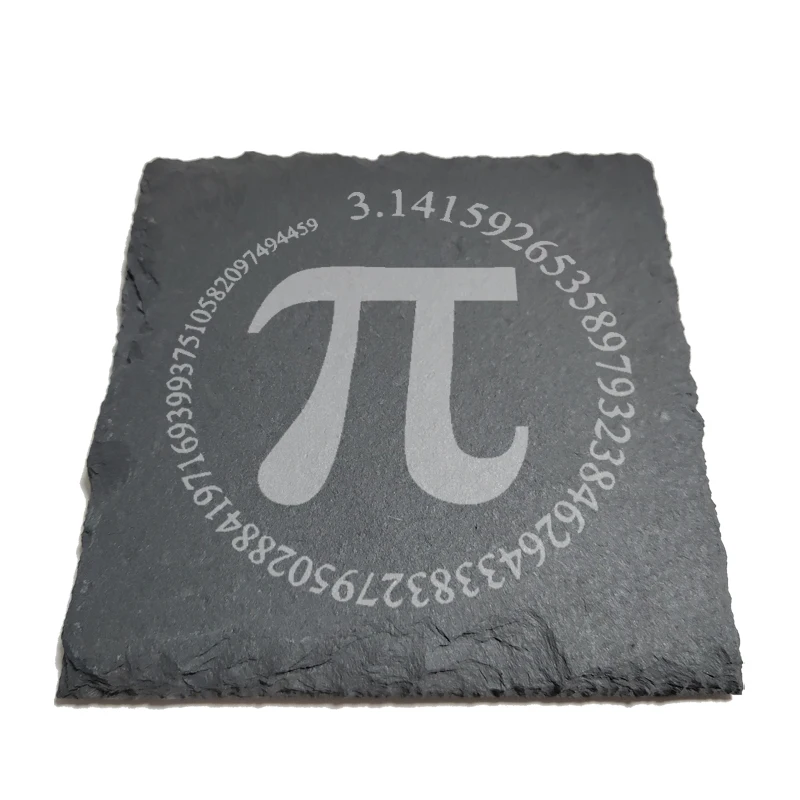 

Pi π3.1415926... Natural Rock Coasters Black Slate for Mug Water Cup Beer Wine Goblet J031