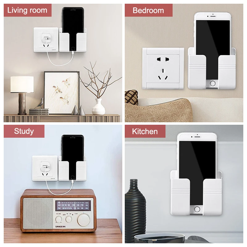 Self-Adhesive Cell Phone Remote Control Storage Shelf Kitchen Storage Supplies Shelves Wall Mounted Shelf Kitchen Accessories