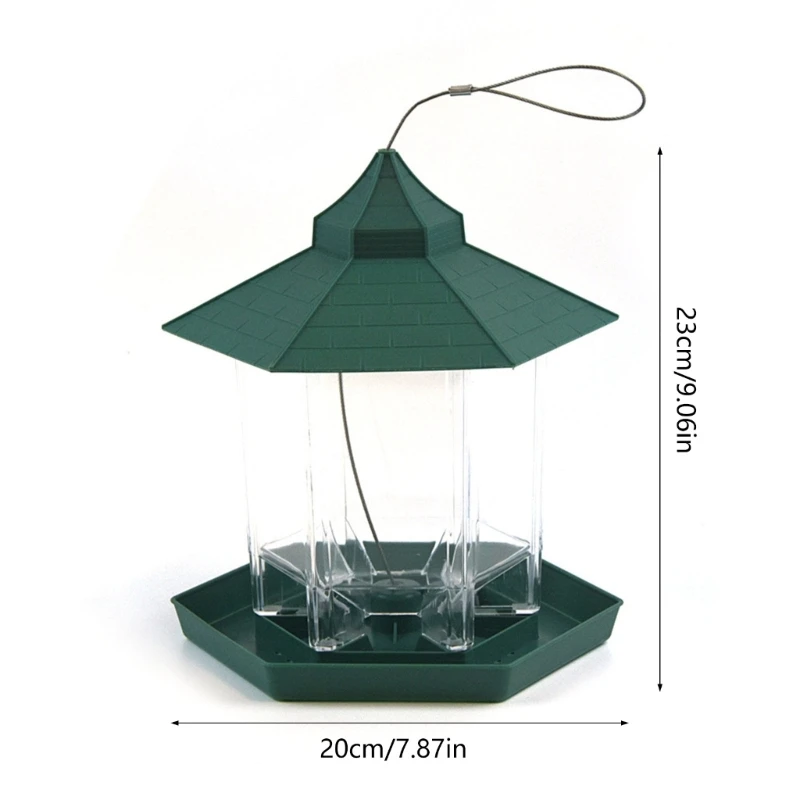 Garden Birds Feeder Hangable Parrots Feeders Clear Outdoor Feeding Station 6XDE