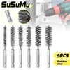 6 Pcs 8-19mm Wire Tube Machinery Cleaning Brush Rust Cleaner Washing Polishing for Automotive Manufacturing Processing Tools 1