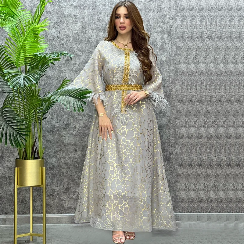 2023 Dubai Muslim Abayat Dress Autumn and Winter Bronzing and Ironing Dress Middle East Arab Islamic Dress Wholesale