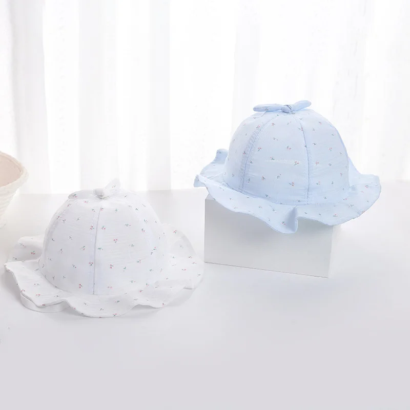 Chapeau de soleil pour filles, 1 pièce, casquette Panama en coton respirant à fleurs, à la mode, mignon, pour enfants, printemps et été, chapeaux d'extérieur, réception-cadeau pour bébé_voghion.com