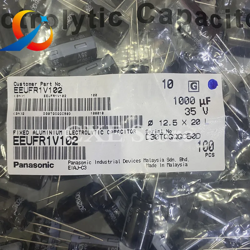 Electrolytic Capacitor 10PCS 35V1000UF Volume 12.5X20MM Panasonic Electrolytic Capacitor Low ESR EEUFR1V102 1000UF 35V NEW