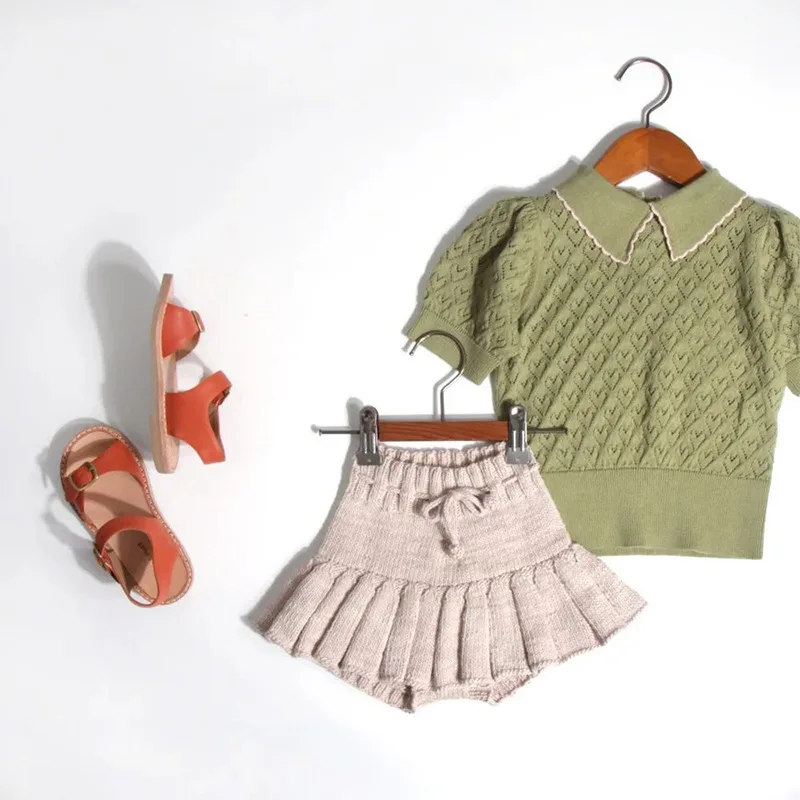 Girls Skirts With Underneath Pants Knitting Spring Summer