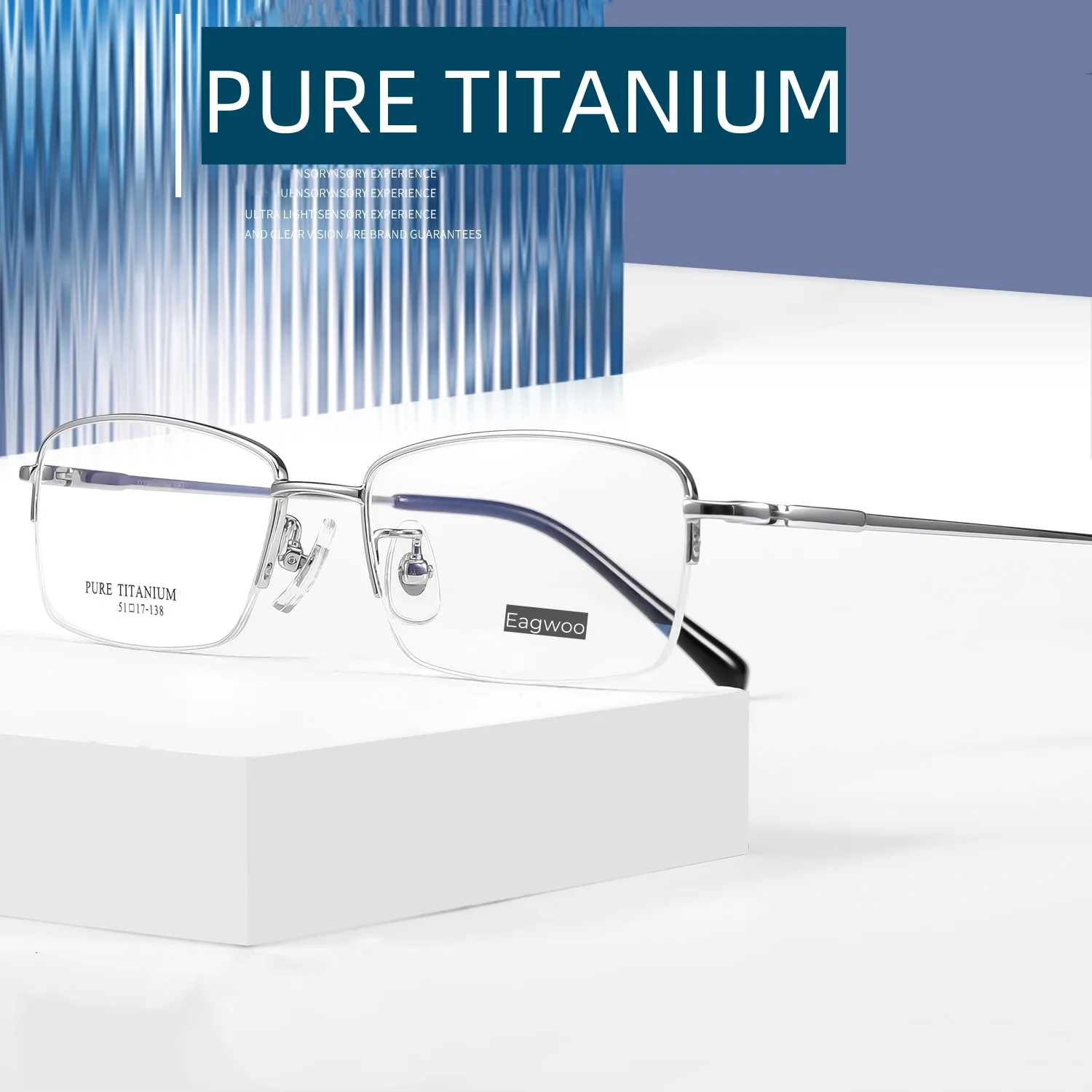 Pure-Titanium-Eyeglasses-Half-Rim-Optical-Frame-Prescription-Spectacle ...