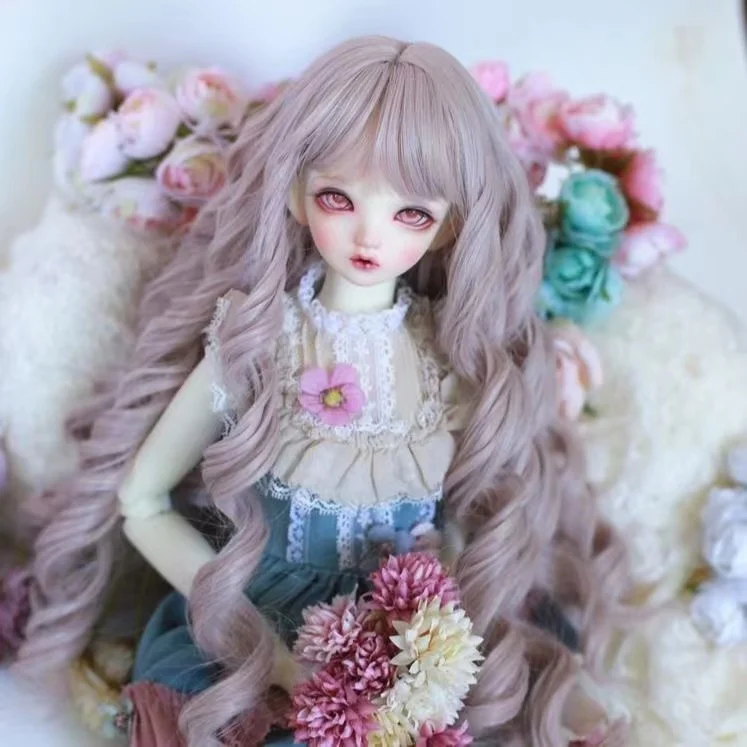 

1/3 1/4 1/6 BJD/SD doll bangs high temperature silk wig, 60cm doll curly hair long hair 1 piece