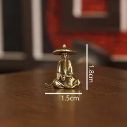 Elegant Brass Monk Figurine - Miniature Retro Home Decor Ornament (A6)