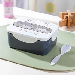Eco - Friendly Leakproof Bento Lunch Box - 1200ml Microwavable Food Container - 1 (GRAY)