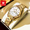 OLEVS 7030 Luxury Woman Watch Dual Calendar Automatic Watch For Women Stainless Steel Waterproof Diamond Scale Ladies Hand Clock