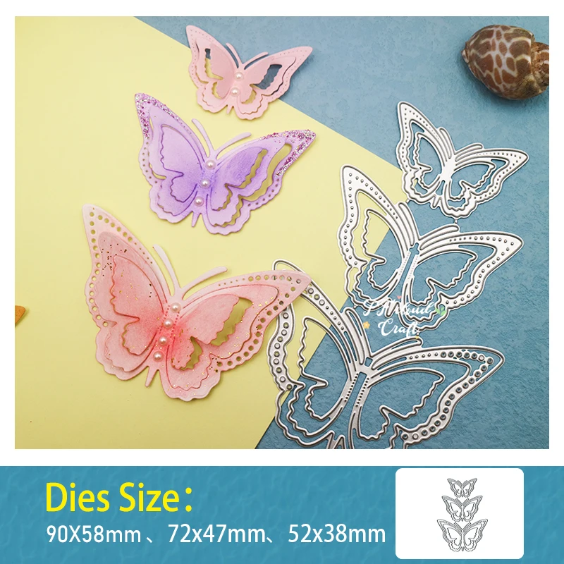 3pcs Three dimensional Butterfly Metal Die Cutters for Scrapbooking