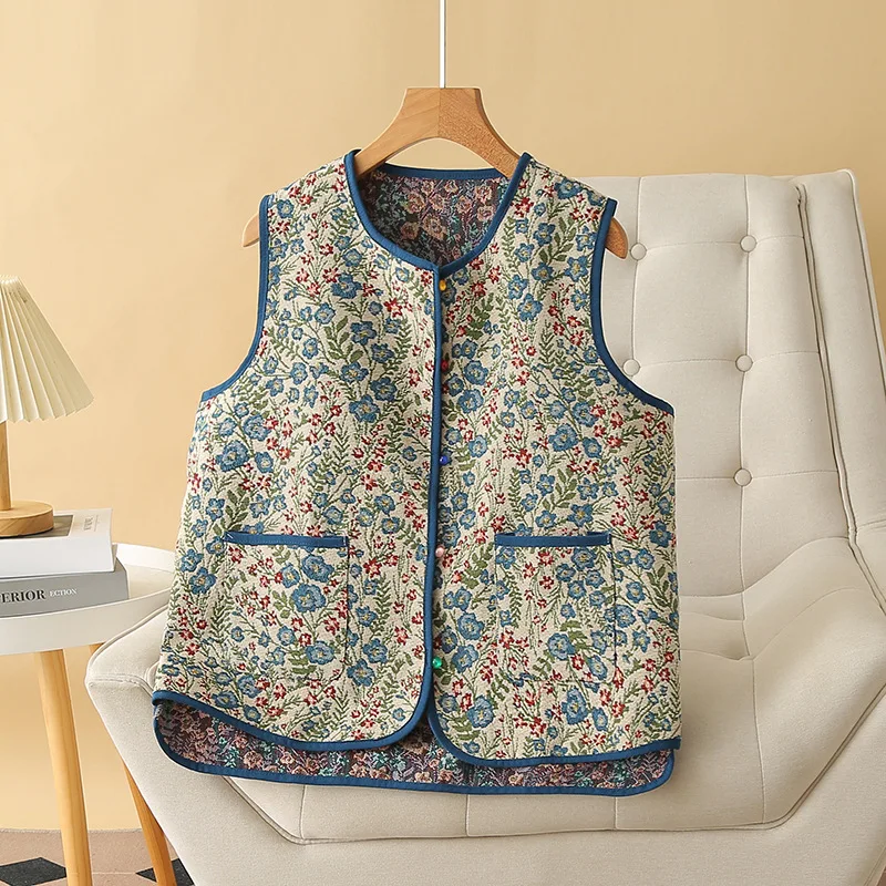 Sleeveless-Vest-for-Women-Jacquard-Retro-Coat-Chinese-Style-Plus-Size ...