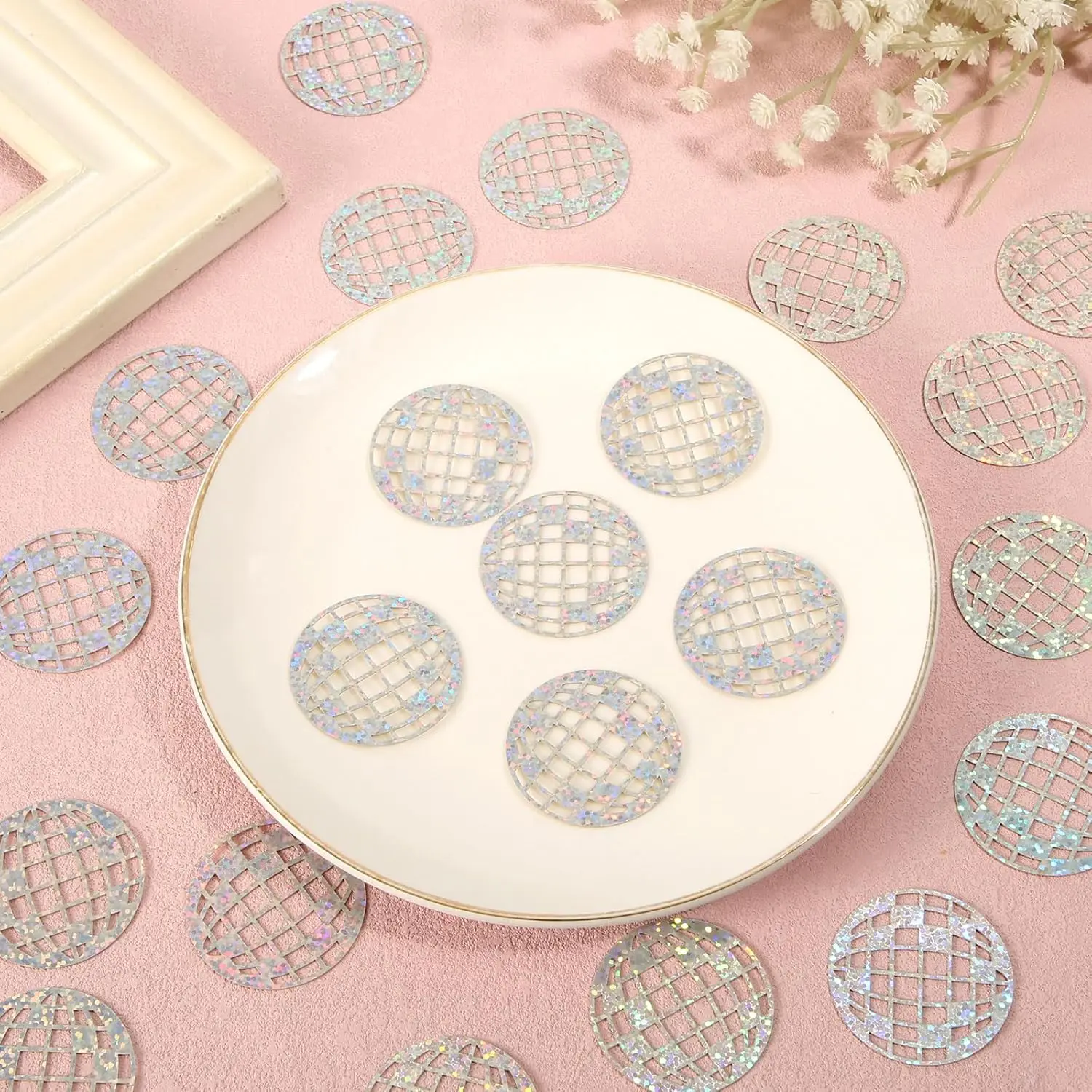 Party Decorations Paper Confetti 100pcs Glitter Disco Ball Table Confetti for Bachelorette Party Table Decorations for 70s 80s Hippie Birthday Party Supplies