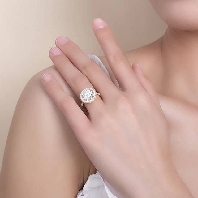 5CT Oval Moissanite Engagement Ring D Color VVS1 14K White - Main Image