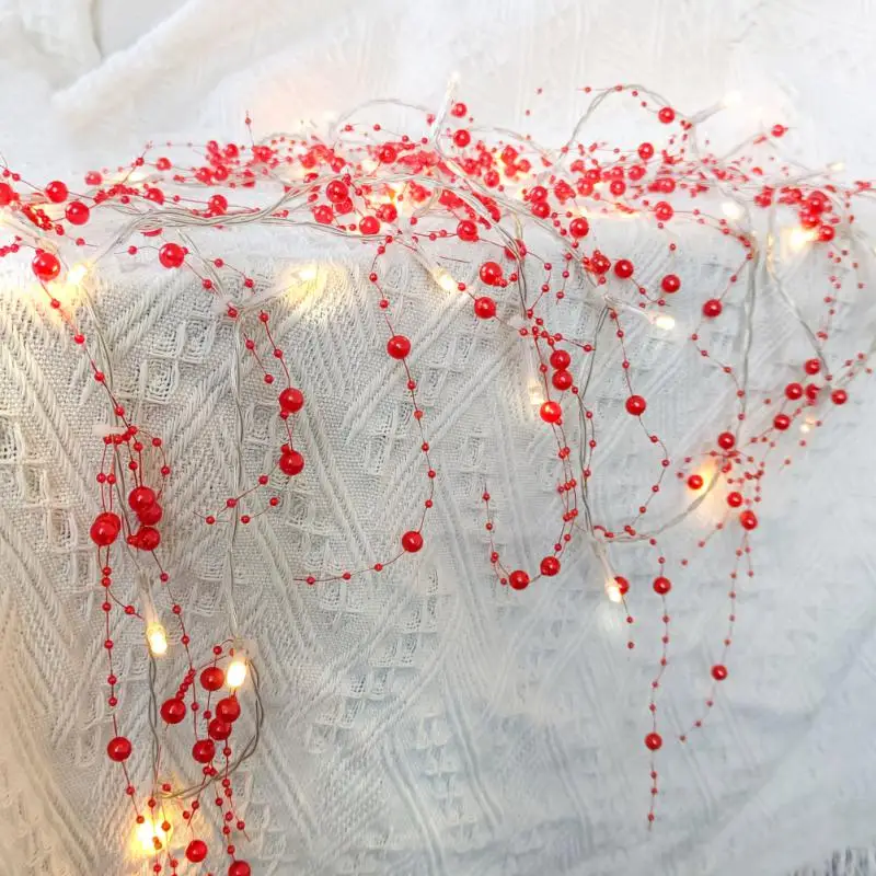 

Christmas LED Pearl Berry String Light Garland Romantic Wedding Festival Party Decorations Props Home Christmas Decorations