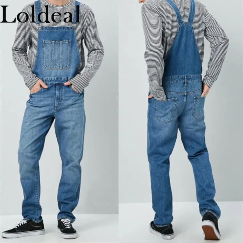 

Men's Denim Bib Overalls Adjustable Straps and Convenient Tool Pockets