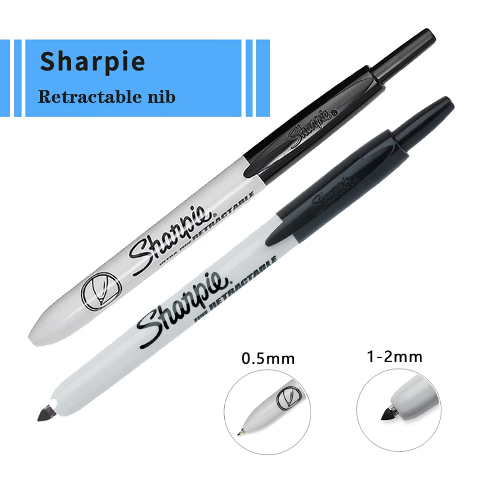 American Sharpie Retractable Push Marker Pen 1 Pcs Extremely Fine No Cap Oily 32701 Art Office Stationery