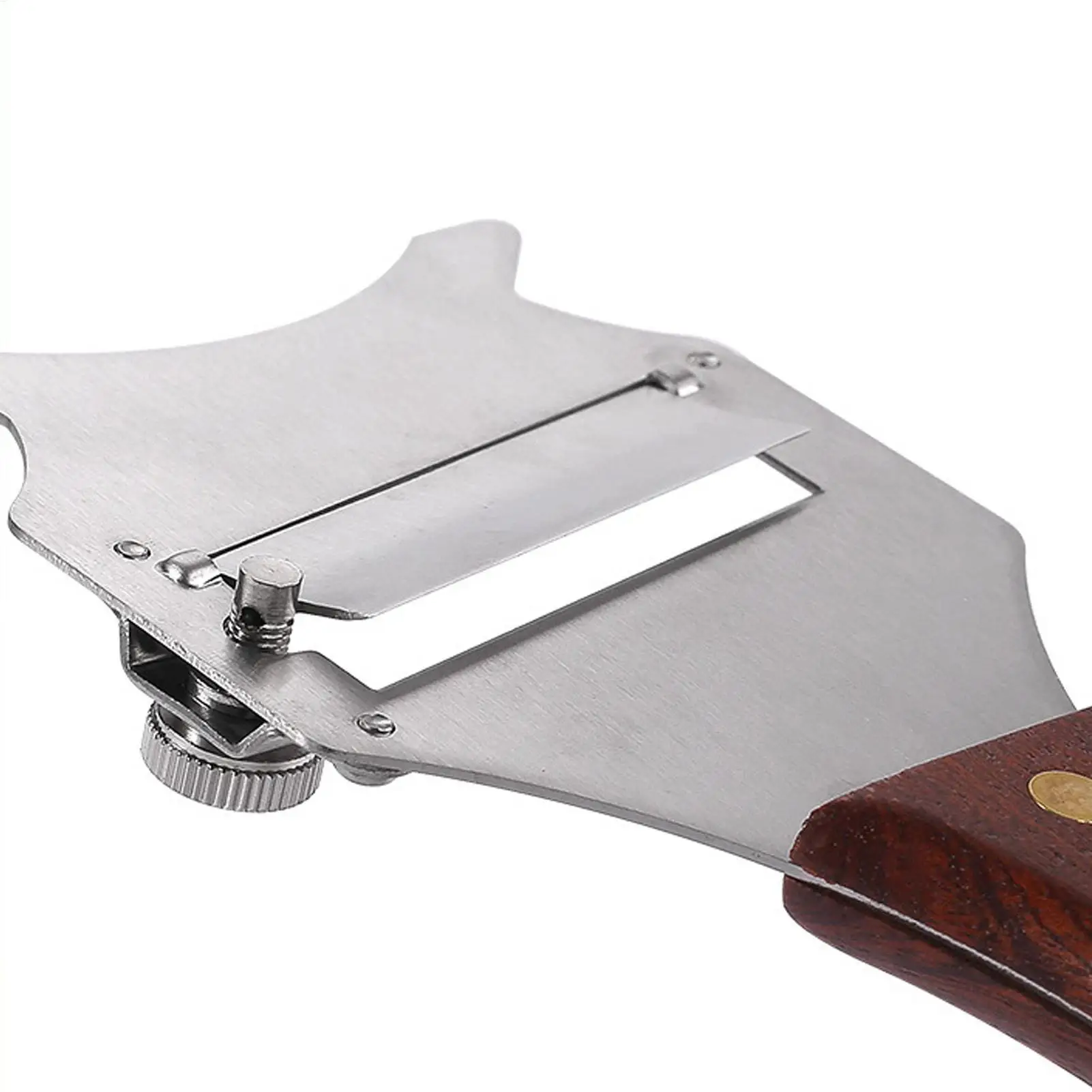 Truffle Slicer Shaver Stainless Steel Chocolate Cheese Shaver Grater Curler with Adjustable Smooth Blade and Wood Handle