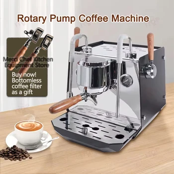 Rotary Pump Coffee Machine Home/commercial Espresso Coffee Maker 0.5L+ 1L Boliers PID Temperture Control Connect External Water 1